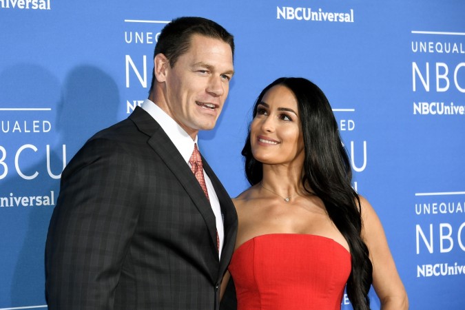 John Cena (L) and Nikki Bella attend the 2017 NBCUniversal Upfront at Radio City Music Hall on May 15, 2017 in New York City. John Cena Nikki Bella