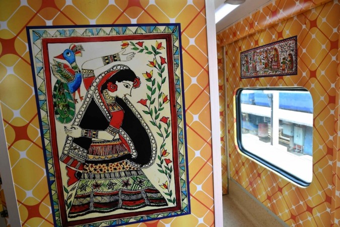 Painting inside Rajdhani. rajdhani