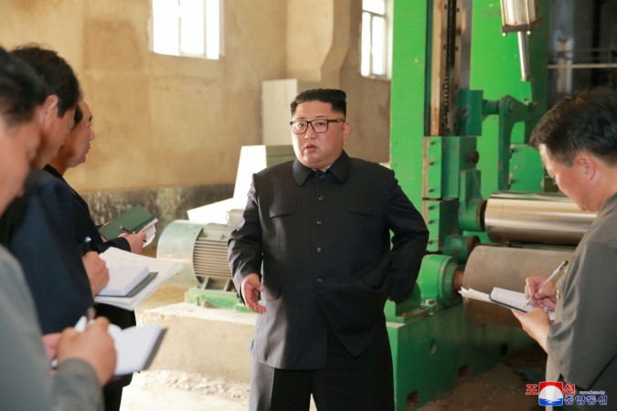 FILE PHOTO: North Korea's leader Kim Jong Un tours a factory in Sinuiju, North Korea, in this undated photo released by North Korea's Korean Central News Agency (KCNA) July 2, 2018. Kim Jong Un tours a factory in Sinuiju