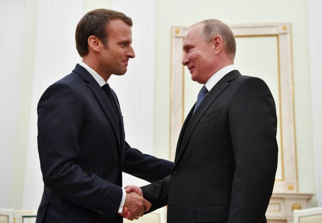 Macron and Putin. macron putin