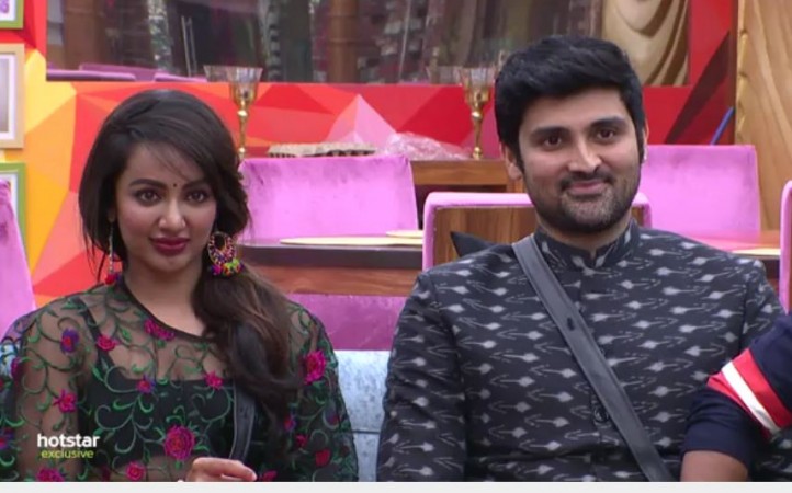 Tejaswi Madivada and Samrat Reddy in Bigg Boss Telugu 2 in week 5 Tejaswi Madivada and Samrat Reddy in Bigg Boss Telugu 2 in week 5
