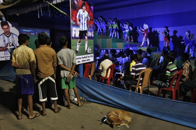 Indian football fans pictured in 2014. indian football fans