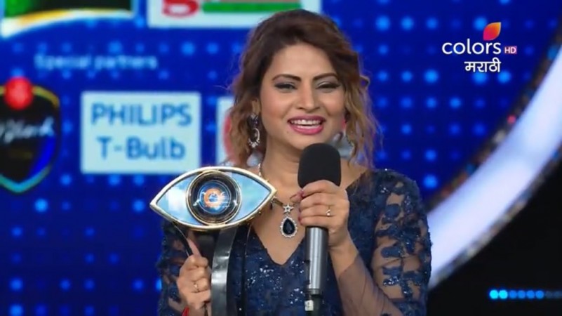 Megha Dhade lifts Bigg Boss Marathi winner's trophy Megha Dhade, Bigg Boss Marathi, Bigg Boss Marathi winner