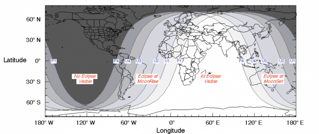 Where to see the 2018 Blood Moon Eclipse map 2018