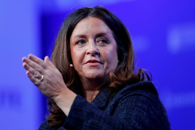 FILE PHOTO: Susanne, Daniels Global Head, Original Content, YouTube, speaks at the Milken Institute 21st Global Conference in Beverly Hills, California, U.S., May 1, 2018. Susanne, Daniels Global Head, Original Content, YouTube,