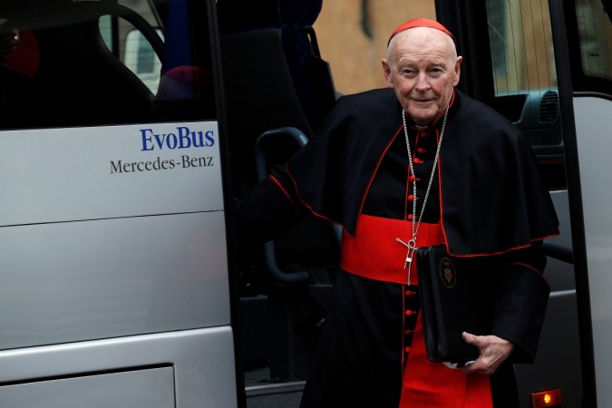 FILE PHOTO: Cardinal Theodore Edgar McCarrick from U.S. arrives for a meeting at the Synod Hall in the Vatican March 7, 2013. Cardinal Theodore Edgar McCarrick from U.S. arrives for a meeting