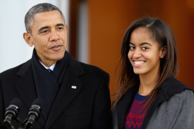 Malia Obama seen with her father, former US president Barack Obama Malia Obama