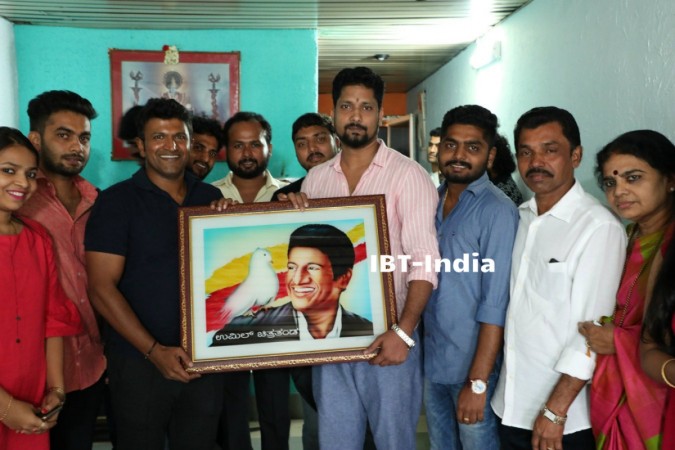 Puneeth Rajkumar with Ranjith Suvarna, director of Umil. Puneeth Rajkumar with Umeel Team