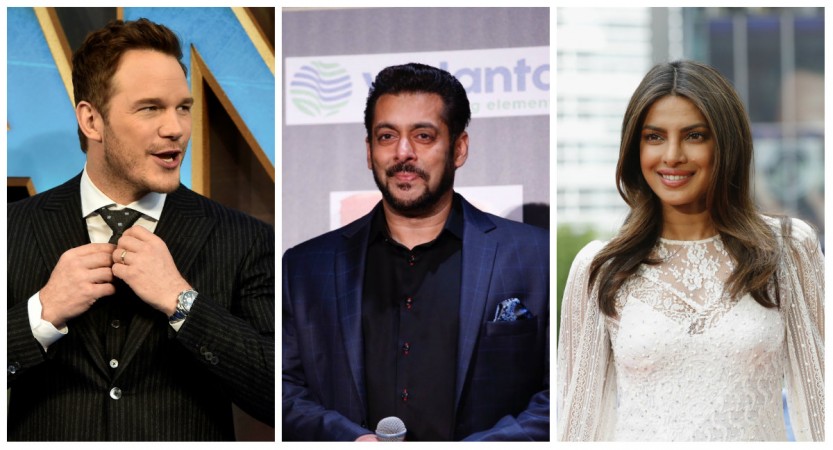 Chris Pratt, Salman Khan and Priyanka Chopra Chris Pratt, Salman Khan and Priyanka Chopra
