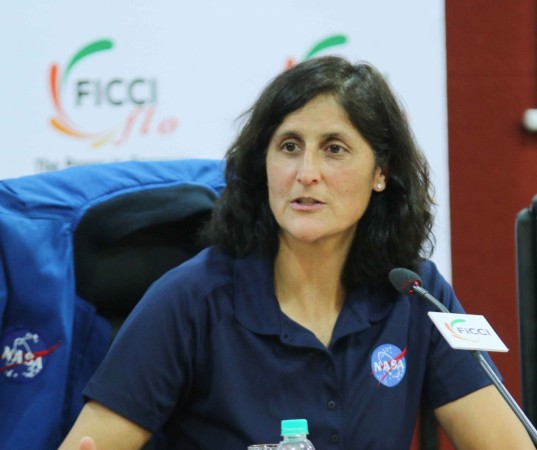 Astronaut Sunita Williams addresses at a FICCI programme in New Delhi on Feb 25, 2016. nasa astronaut sunita williams