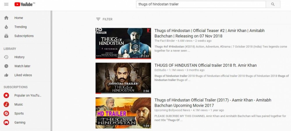 Thugs of Hindostan fake trailer gets over six million views