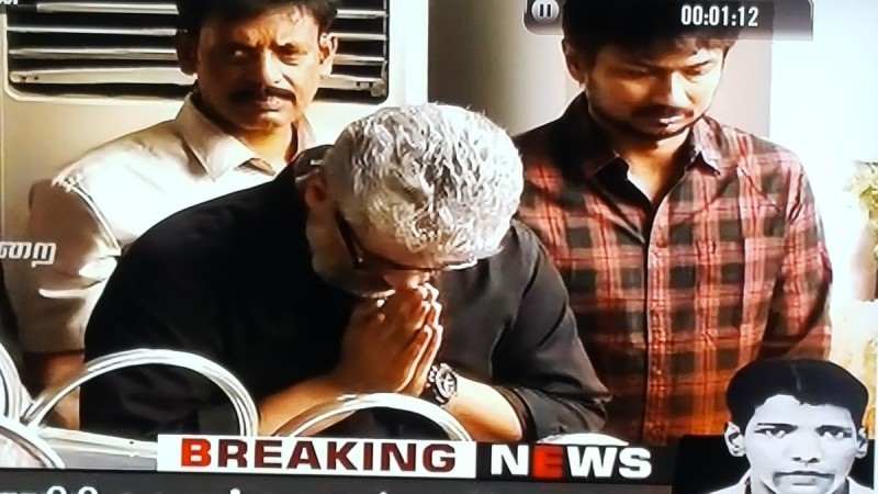 Ajith pays homage to M Karunanidhi. Ajith pays homage to Karunanidhi