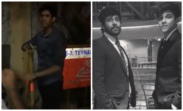 Vikram's son Dhruv rams car into auto-rickshaws Vikram's son Dhruv rams car into auto-rickshaws