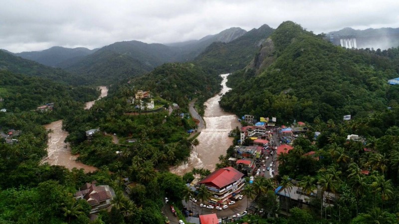 Aerial view of flood affected areas in Kerala Aerial view of flood affected areas in Kerala