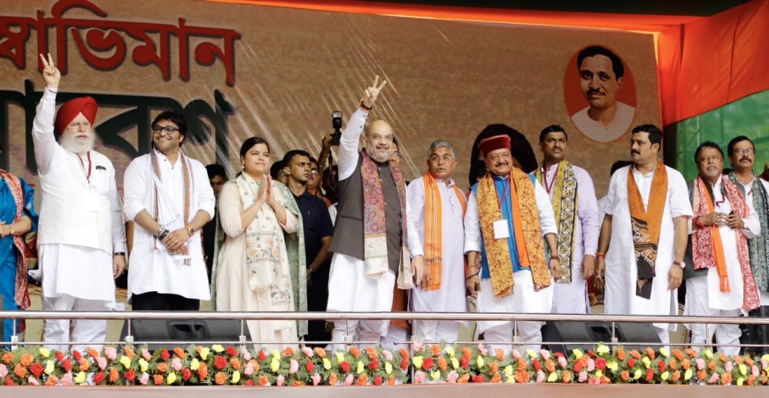 BJP national president Amit Shah at a rally in West Bengal on Saturday, August 11. Amit Shah