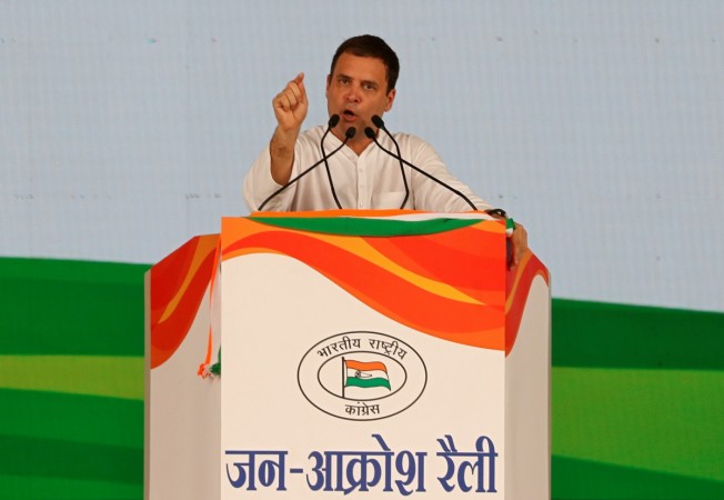 Rahul Gandhi at a rally in Delhi's Ram Lila Maidan in April rahul gandhi