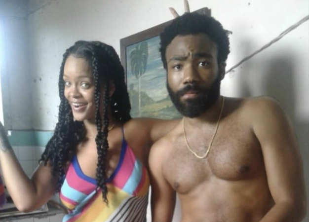Rihanna and Donald Glover posing together, are they filming their next movie?