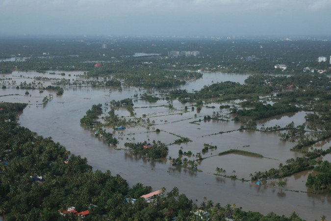 View of a flooded area in northern Kochi, Kerala, on August 18, 2018. (Photo by - / AFP) (Photo credit should read -/AFP/Getty Images) Kerala floods