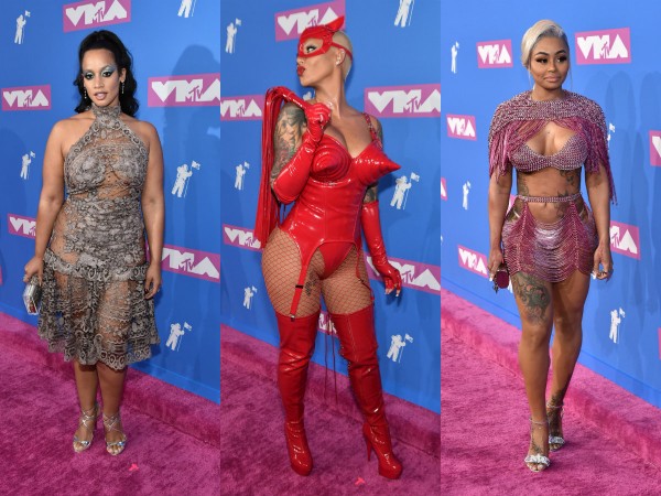 From the left: Dascha Polanco, Amber Rose and Blac Chyna at the MTV VMA 2018 awards. MTV VMAs 2018 red carpet