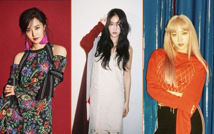 K-pop artistes Yuri, Soyou and Hani. Yuri, Soyou and Hani