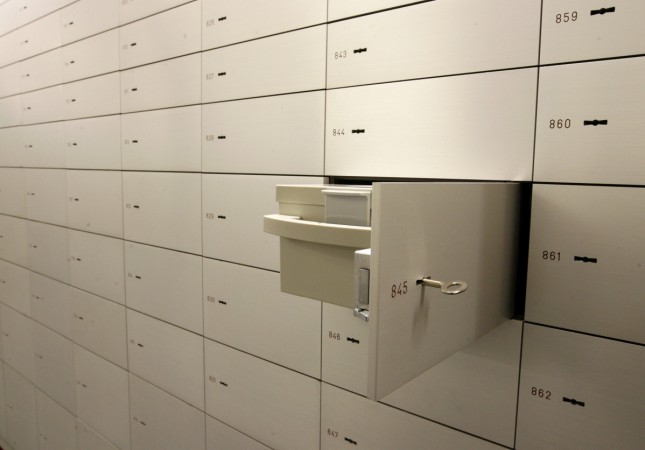 Safe boxes are pictured at the vault of Swiss UBS bank in Zurich-Zollikon January 21, 2009 swiss bank black money