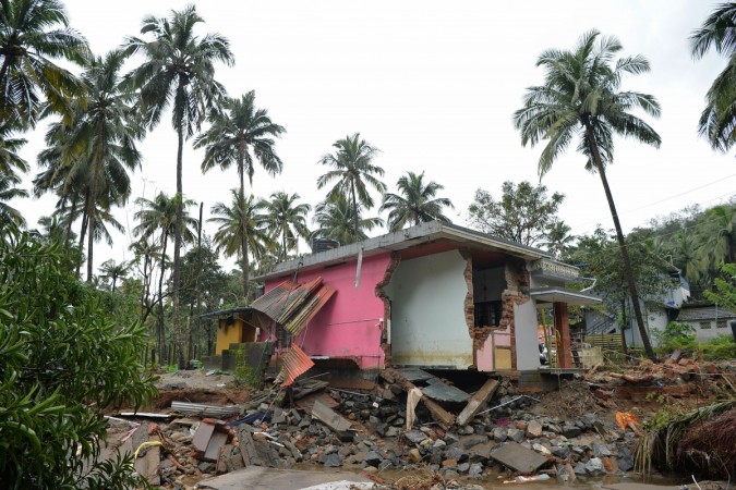 A house destroyed by a landslide is pictured at Kannapanakundu village, about 422 km north of Trivandrum. Kerala floods