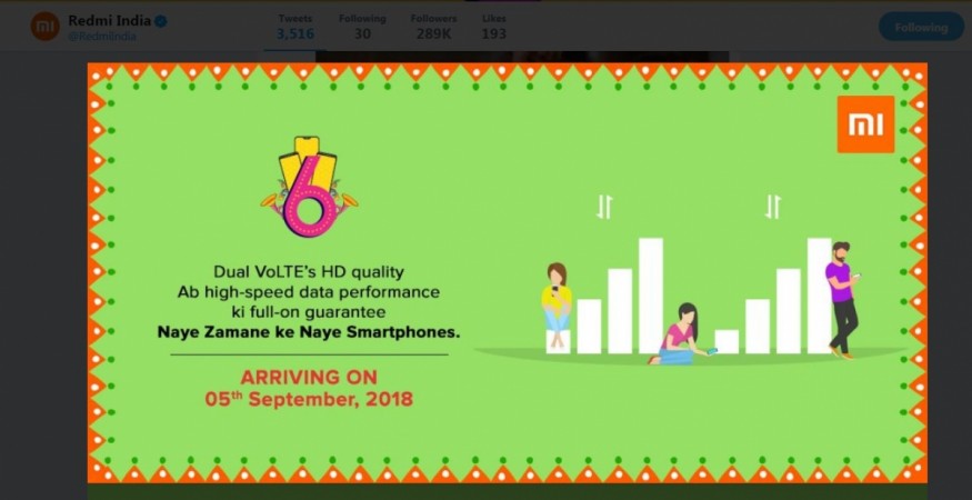 Xiaomi Redmi 6 is confirmed to come with dual-LTE options. Xiaomi, Redmi 6, India, launch, Desh ke naye smartphones, teaser