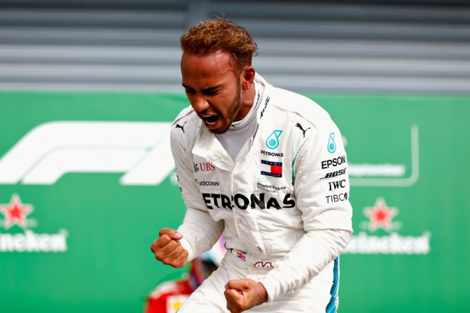 Race winner Lewis Hamilton celebrates in parc ferme during the Formula One Grand Prix of Italy at Autodromo di Monza on September 2, 2018 in Monza. Lewis Hamilton