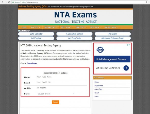 NTA Fake website
