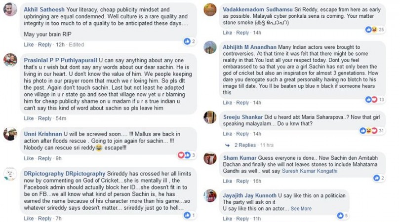 Sachin Tendulkar's fans response to Sri Reddy