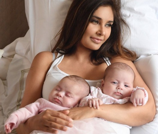 Lisa Ray with twin daughers - Sufi (meaning the mystic) and Soleil (the French word for sun) Lisa Ray