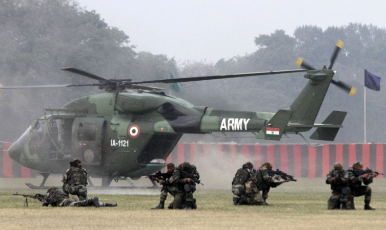 Indian Army special forces exhibit their skills during a training exercise. Indian Army special forces