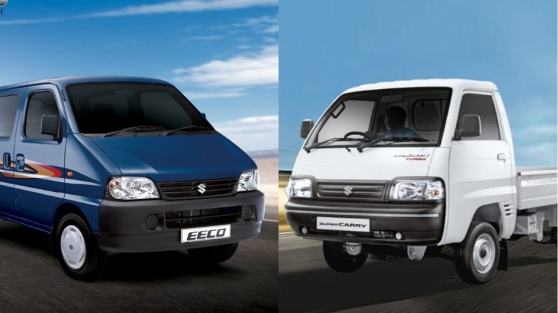 Maruti Suzuki Eeco (left) and Super Carry (right) Maruti Suzuki Eeco and Super Carry