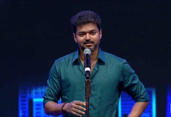 Ilayathalapathy Vijaya at Sarkar audio launch. Vijay at Sarkar audio launch
