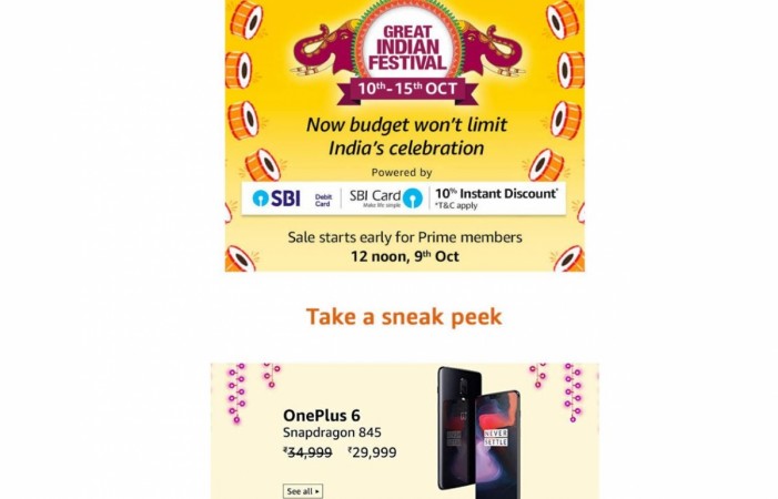 OnePlus 6, Amazon, Great Indian Sale, 2018, Dussehra, festival offer