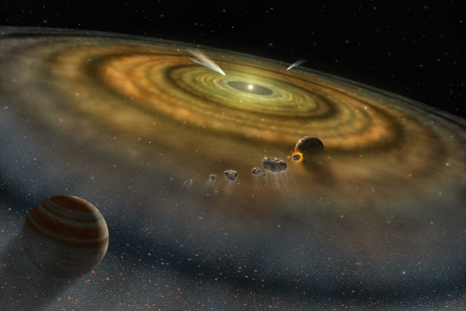 The Circumsolar Disk. This is what the early Sun and its swirling clouds of gas and dust must've looked like. Early Solar System
