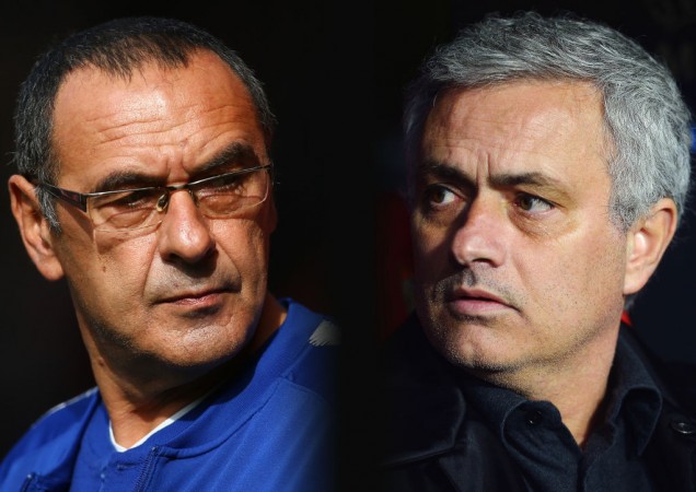 Maurizio Sarri and Jose Mourinho. Chelsea vs Manchester United