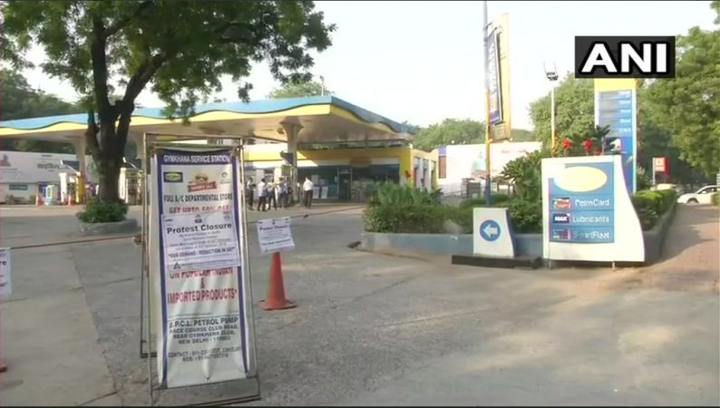 Fuel pumps in Delhi on Monday. An auto-taxi strike has been called in the union territory. delhi strike