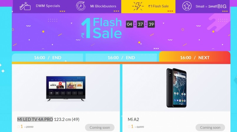  Xiaomi, Diwali with Mi, Selling, Mi TV LED 4A PRO, Mi A2, Flash Sale Re 1 