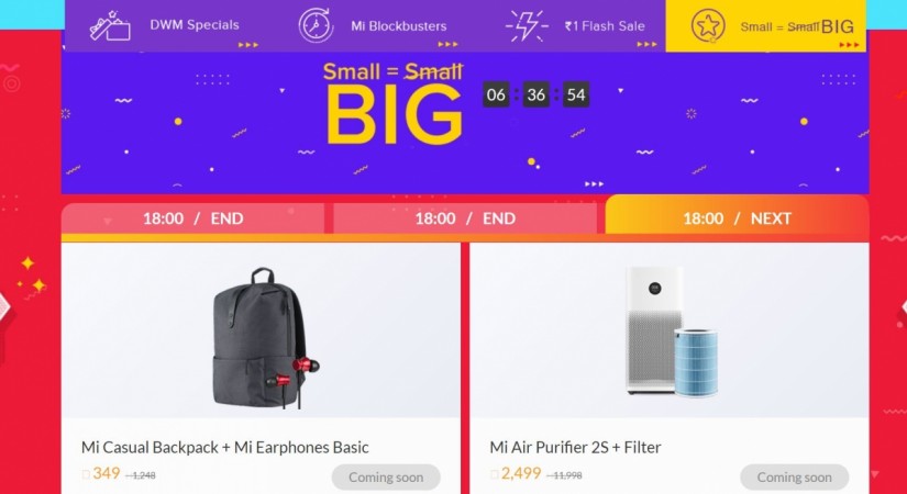  Xiaomi, Diwali with Mi, sale, Mi 2S air purifier, small = substantial savings, 