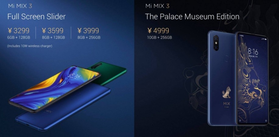 Xiaomi Mi Mix 3 series price details for the Chinese market. Xiaomi, Mi Mix 3, launch, price, specs