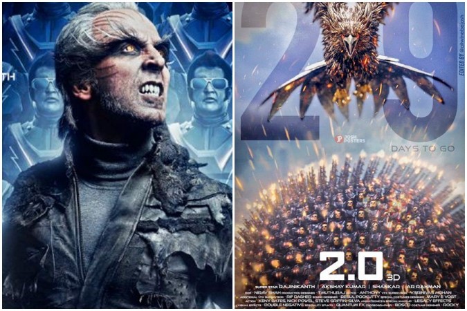 Akshay Kumar and Rajinikanth stars in 2.0. Akshay Kumar and Rajinikanth in 2.0