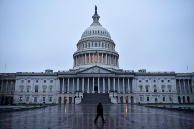 A man walk on November 6, 2018 in front of the US Capitol in Washington, DC US Capitol