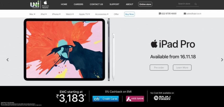 Apple official reseller partner Unicorn Store has commenced taking pre-order for iPad Pro 2018-series in India. Apple, Unicorn store, pre-order, iPad Pro (2018),