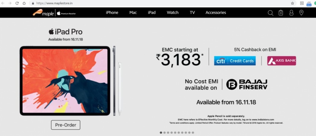 Apple iPad Pro can now be pre-booked on Maple store online in India. Apple, iPad Pro, 2018, India, launch, price,