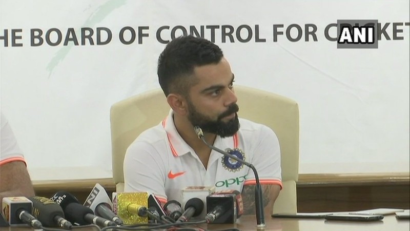 File picture of Virat Kohli Virat Kohli speaks with the media ahead of Australia tour