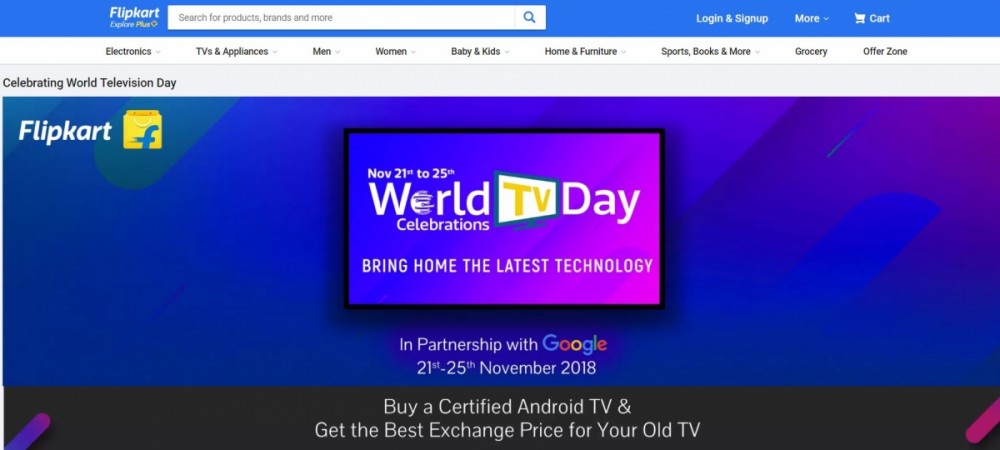 Depending on the screen-sizes, Flipkart has promised to give flat discounts and additional cash back up to Rs 28,000 via exchange offer Flipkart, World TV's Day, Google, Android TV,