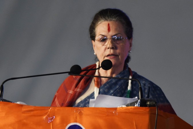 United Progressive Alliance (UPA) chairperson Sonia Gandhi addresses a public meeting for the campaign of the 2018 Telangana state Assembly elections at Medchal constituency some 30 kms from Hyderabad, on November 23, 2018. - The Telangana Legislative Assembly election is scheduled to be held in Telangana state on 7 December 2018 to constitute the second Legislative Assembly. sonia gandhi