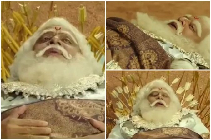 A screen shot from the leaked video of Ambareesh's Kurukshetra. Ambareesh's Kurukshetra Video leak
