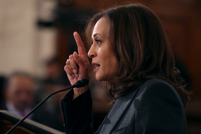 Sen. Kamala Harris (D-CA) addresses a post-midterm election meeting of Rev. Al Sharpton's National Action Network in the Kennedy Caucus Room at the Russell Senate Office Building on Capitol Hill November 13, 2018 in Washington, DC. Kamala Harris